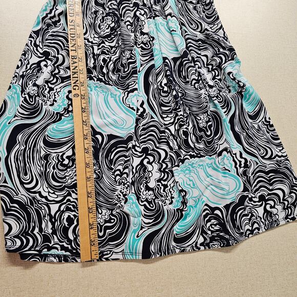 Laundry By Design Womens Dress Size 8 V Neck Teal Black Abstract Design - Picture 8 of 8